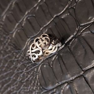 HARLEY-DAVIDSON STERLING SILVER LADIES HEART WITH STONES SIZE 9 RING